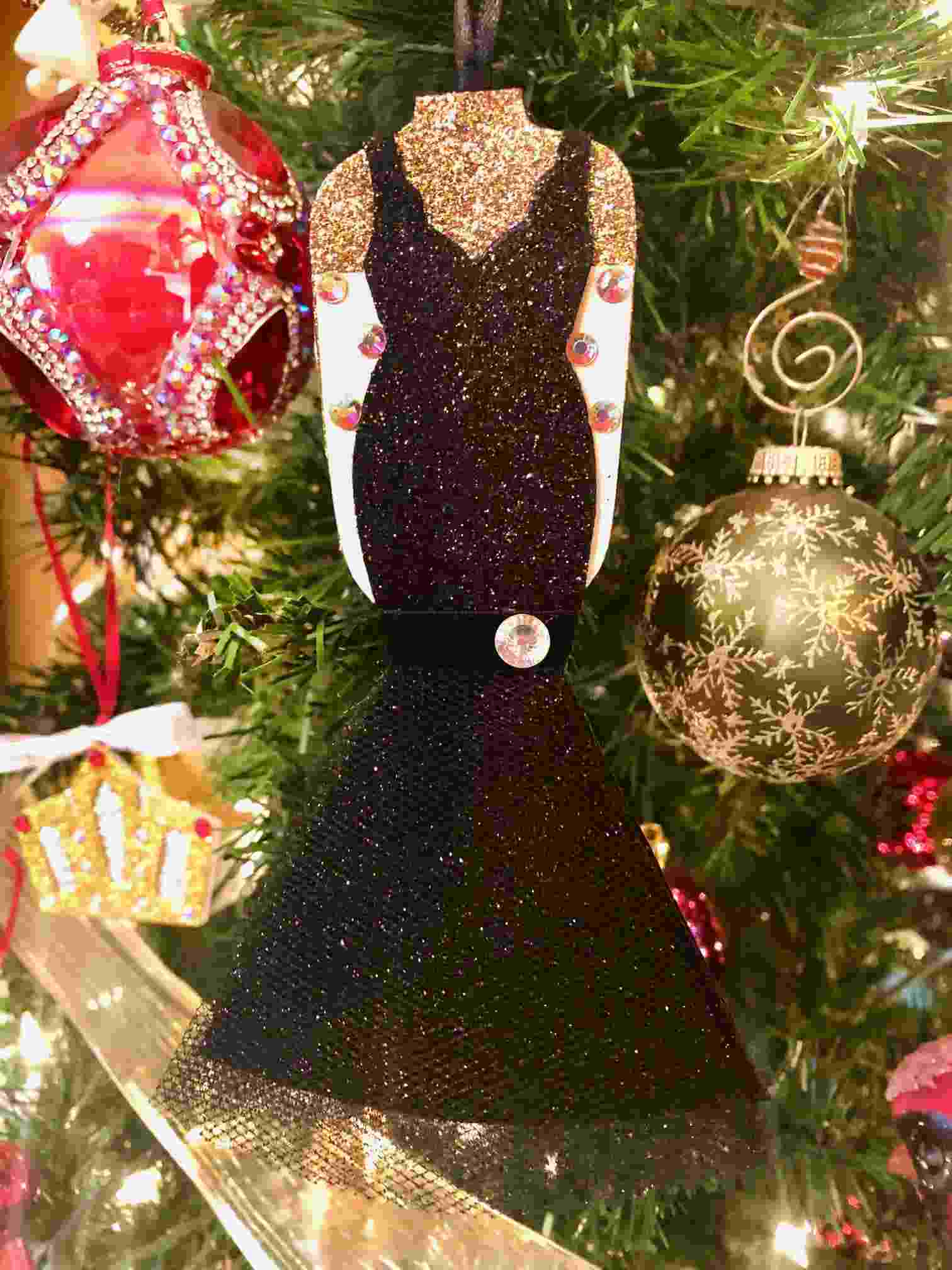 Heather French Henry Christmas Ornaments - black dress
