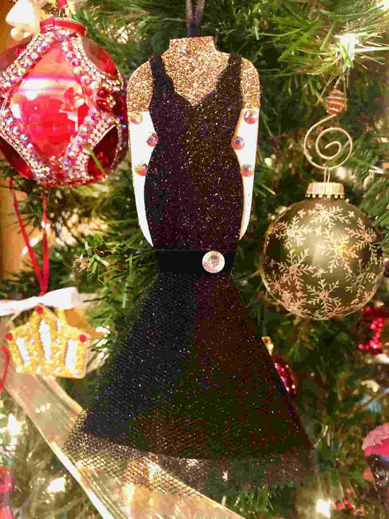 Heather French Henry Christmas Ornaments - black dress
