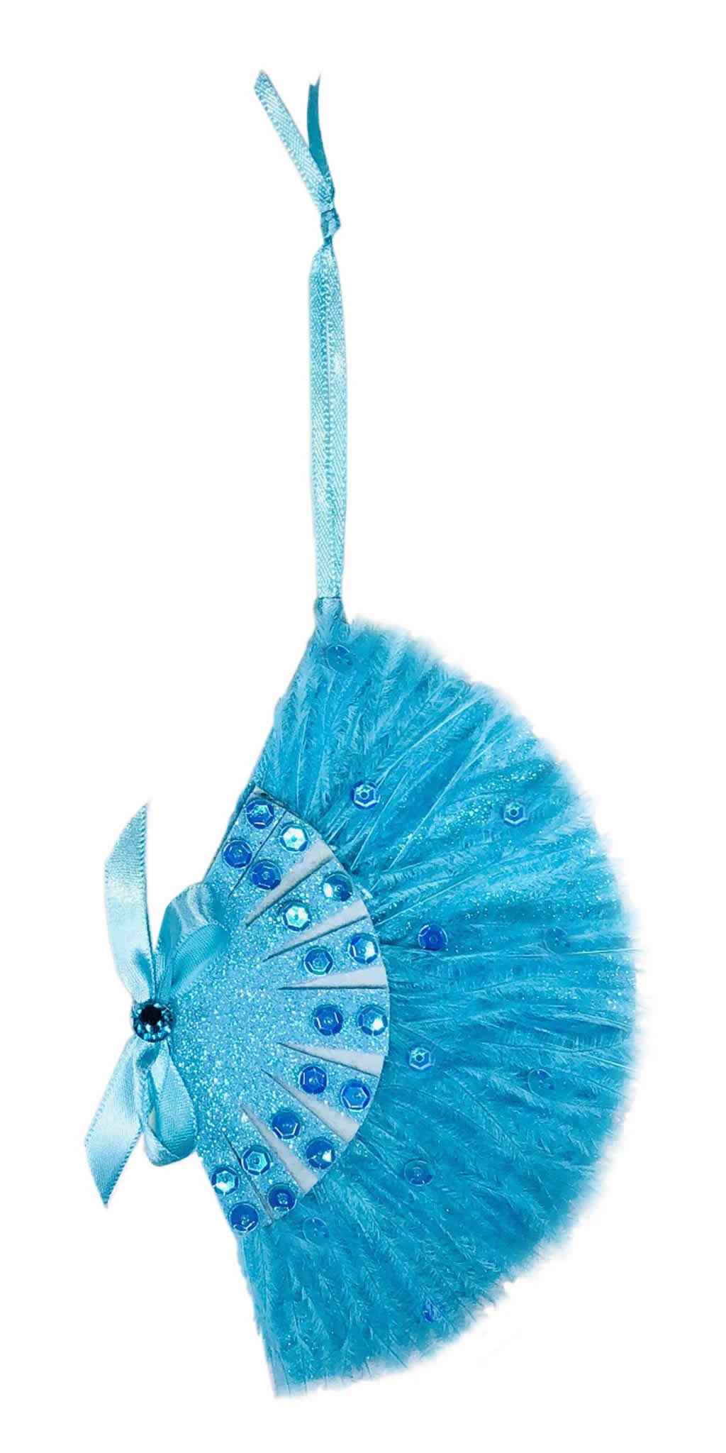 Heather French Henry Christmas Ornaments -blue fan