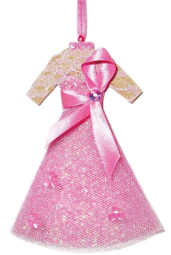 Heather French Henry Christmas Ornaments - pink dress