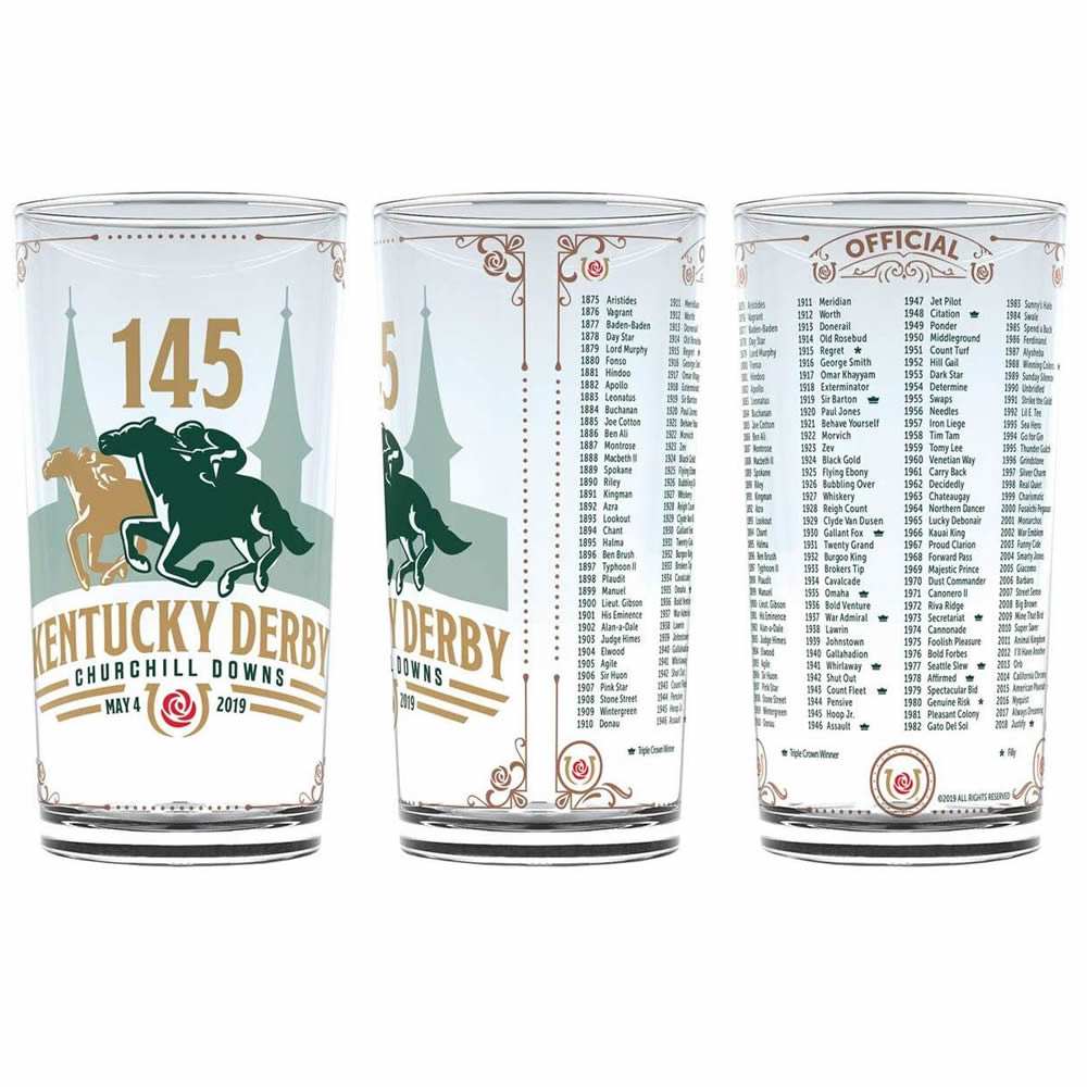 2019 Official 145th Kentucky Derby Mint Julep Glass turn around