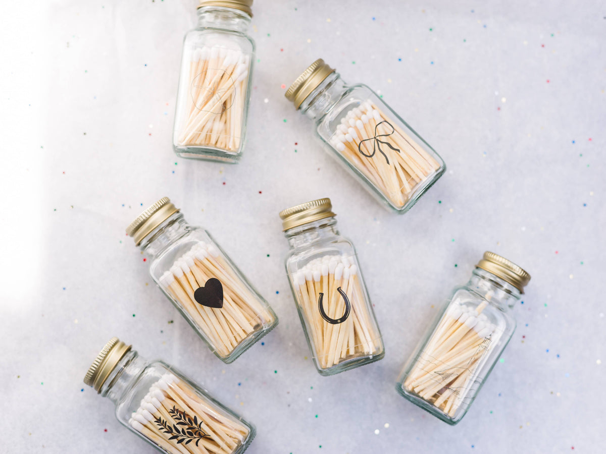Lucky Horseshoe 2" White Match Jar | Western Match Holder - A Taste of Kentucky