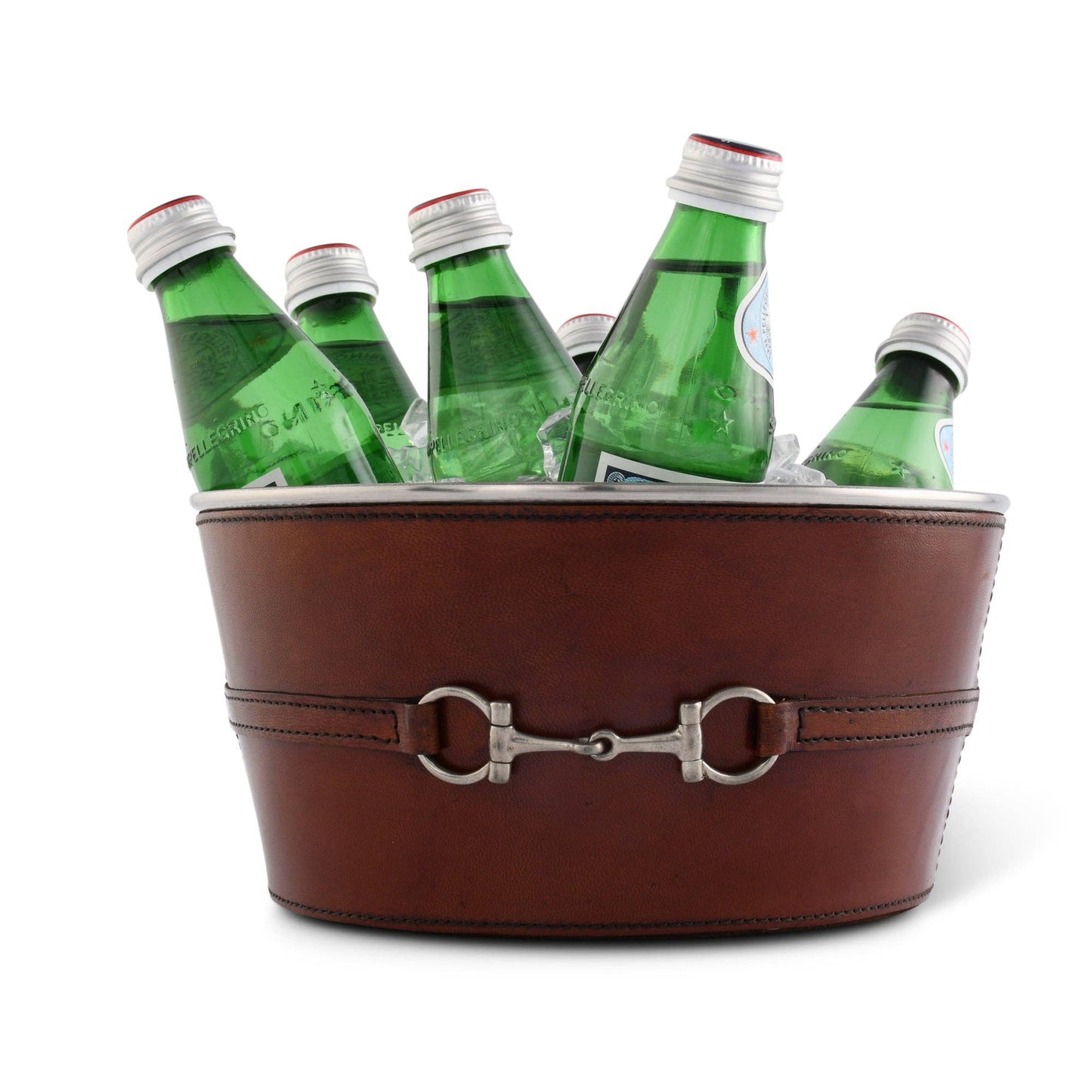 Premium Genuine Leather Bit Ice Tub – Sophisticated Beverage Cooler - A Taste of Kentucky
