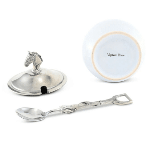 Vagabond House Equestrian Sugar Bowl and Spoon - A Taste of Kentucky