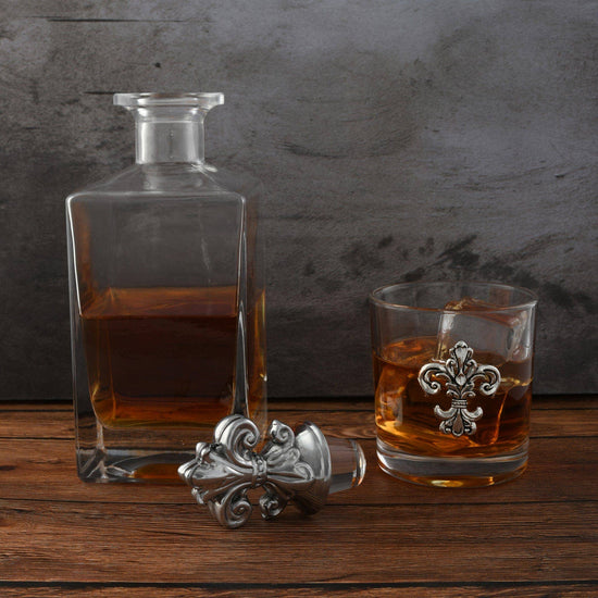 Fleur-de-lis Decanter Set with Glasses - A Taste of Kentucky
