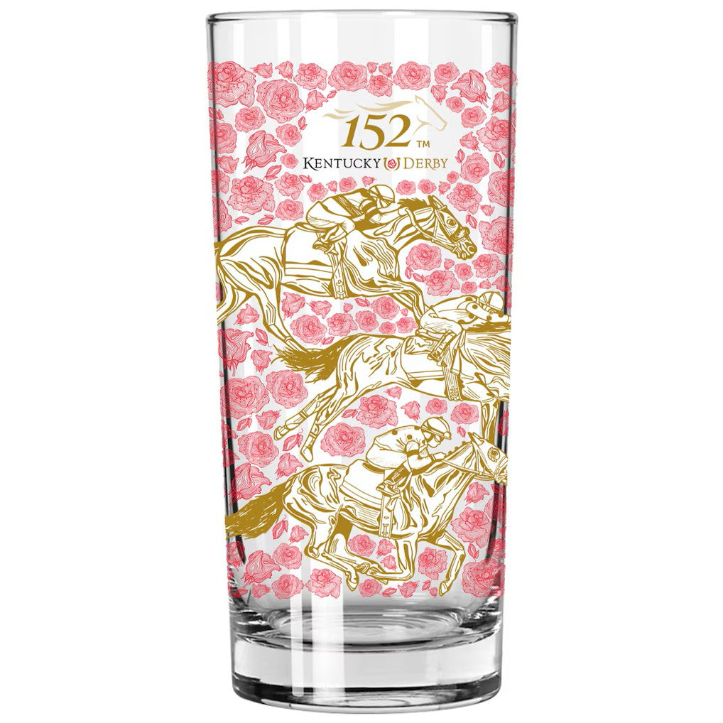The 152nd Kentucky Derby mint julep glass showing the official logo.