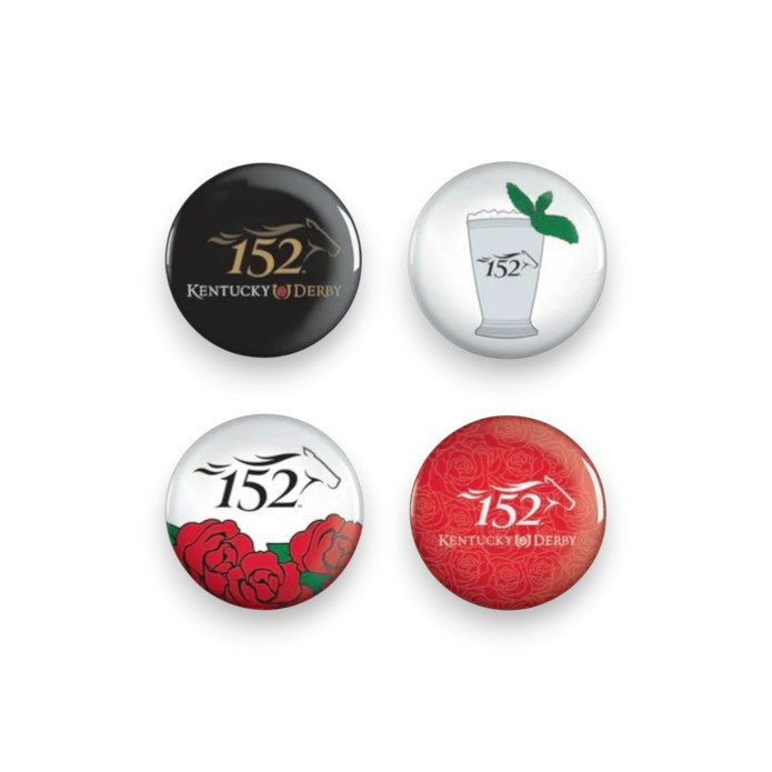 Official 152nd Kentucky Derby Commemorative Pin Set | 4-Pack Party Favors - A Taste of Kentucky