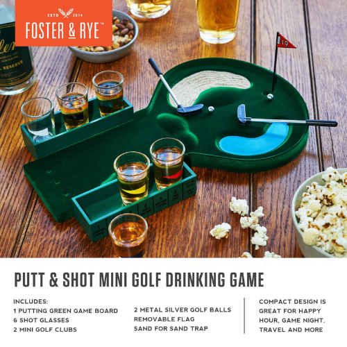 Foster and Rye Putt and Shot Glass Game – Mini Golf Drinking Game Set - A Taste of Kentucky