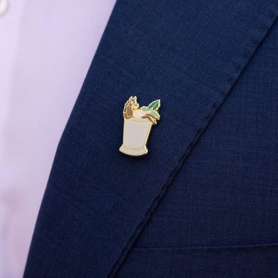 Horse Sitting In Mint Julep Cup Lapel Pin - A Taste of Kentucky