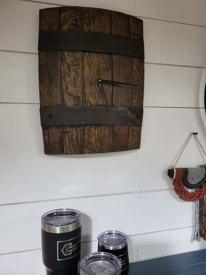 Wall Clock-Whiskey Barrel Staves-Rustic - A Taste of Kentucky