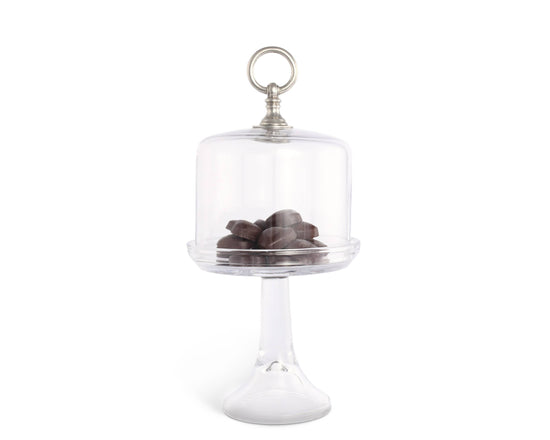 Classic Pewter Ring Glass Covered Cake / Dessert Stand - A Taste of Kentucky