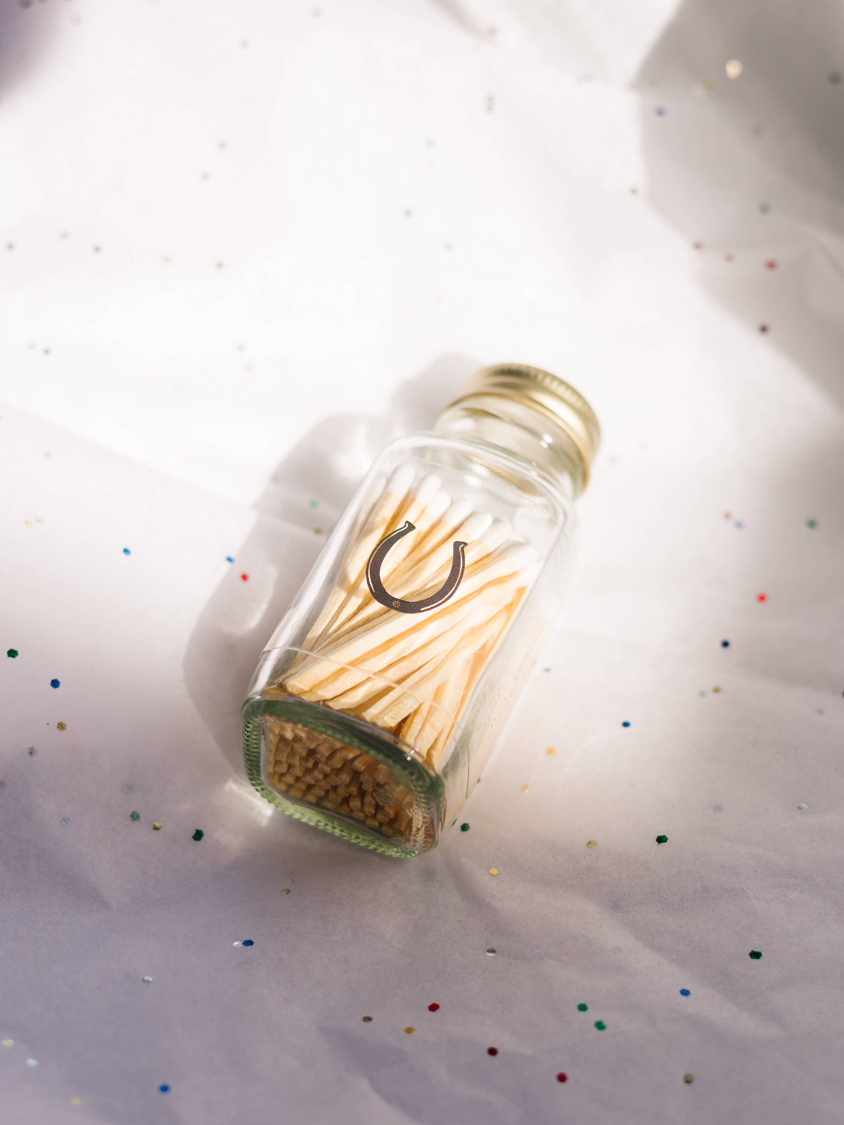 Lucky Horseshoe 2" White Match Jar | Western Match Holder - A Taste of Kentucky
