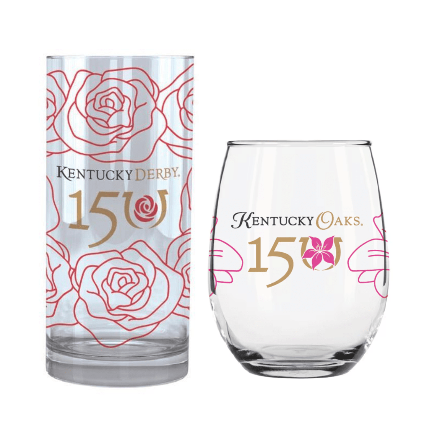 2024 Official 150th Kentucky Derby Mint Julep & Oaks Glass Duo - A Taste of Kentucky