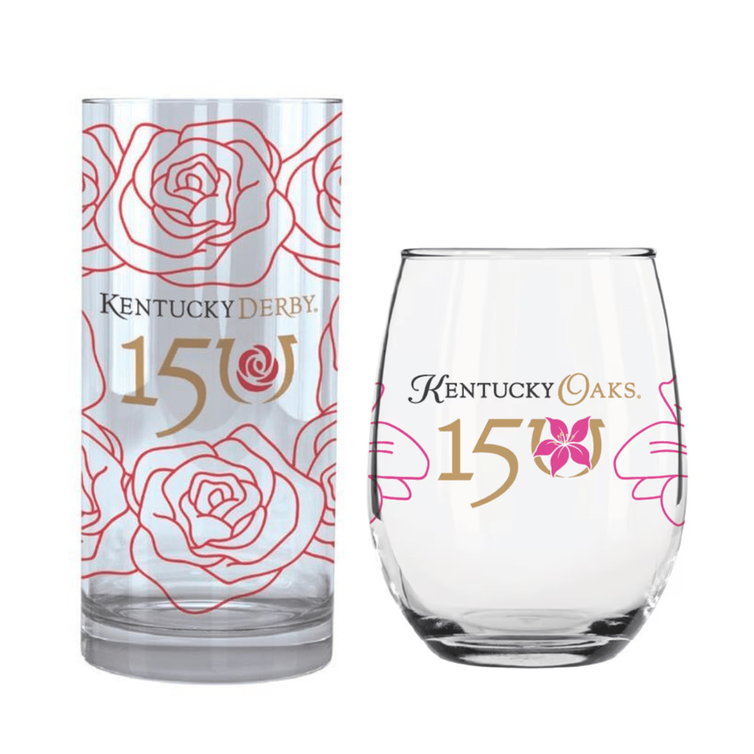 2024 Official 150th Kentucky Derby Mint Julep & Oaks Glass Duo - A Taste of Kentucky