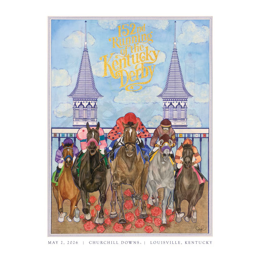 2026 Kentucky Derby 152nd Limited-Edition Print - Gold Foil, Signed by Artist