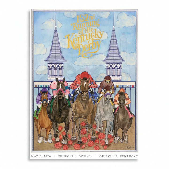 2026 Kentucky Derby 152nd Limited-Edition Print - Gold Foil, Signed by Artist