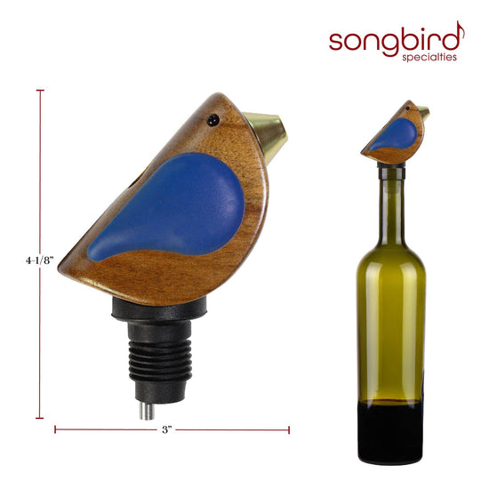 Songbird Specialties® "Singing" Wine Bottle Pourer, Blue - A Taste of Kentucky