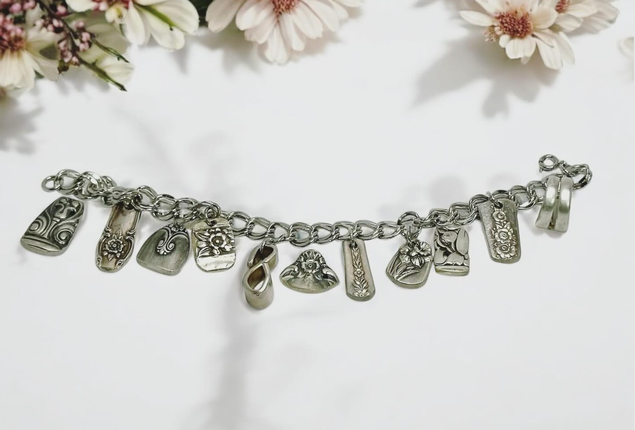 The Story Charm Bracelet – Handmade Vintage Silverware Charm - A Taste of Kentucky