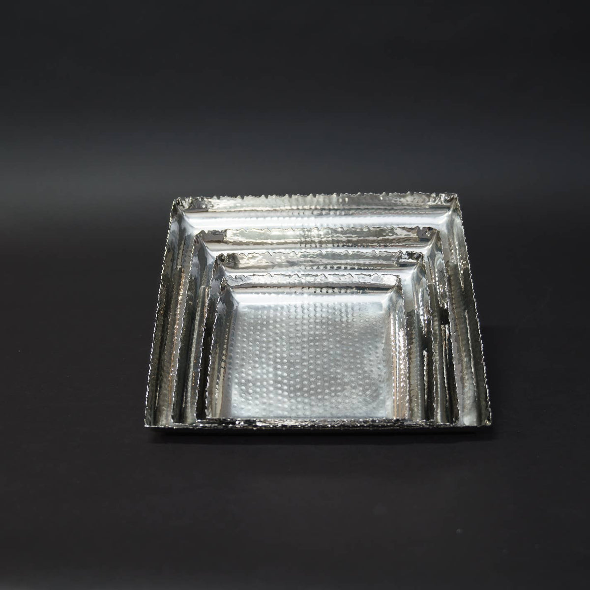 Silver Hammered Square Platter - Elegant Home Serverware - A Taste of Kentucky