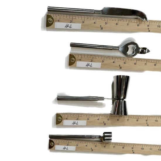 Polished Alu&Wood Bar Tools S/6