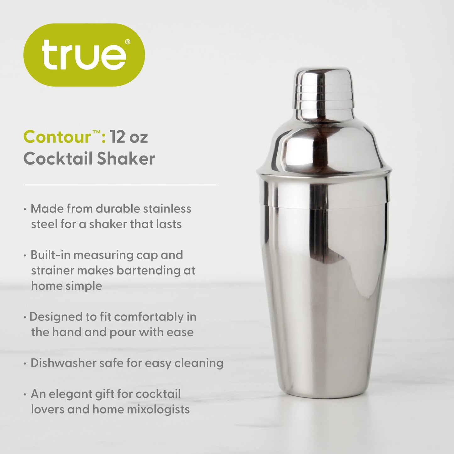 Contour Stainless Steel Cocktail Shaker ASSORTED SIZES