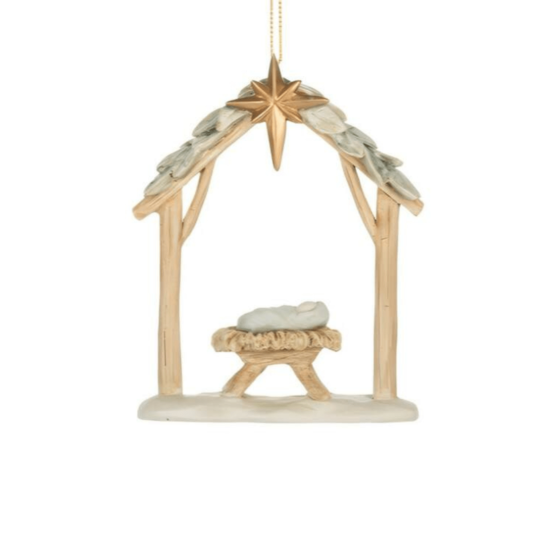 Watercolor Baby Jesus in Manger Ornament - A Taste of Kentucky