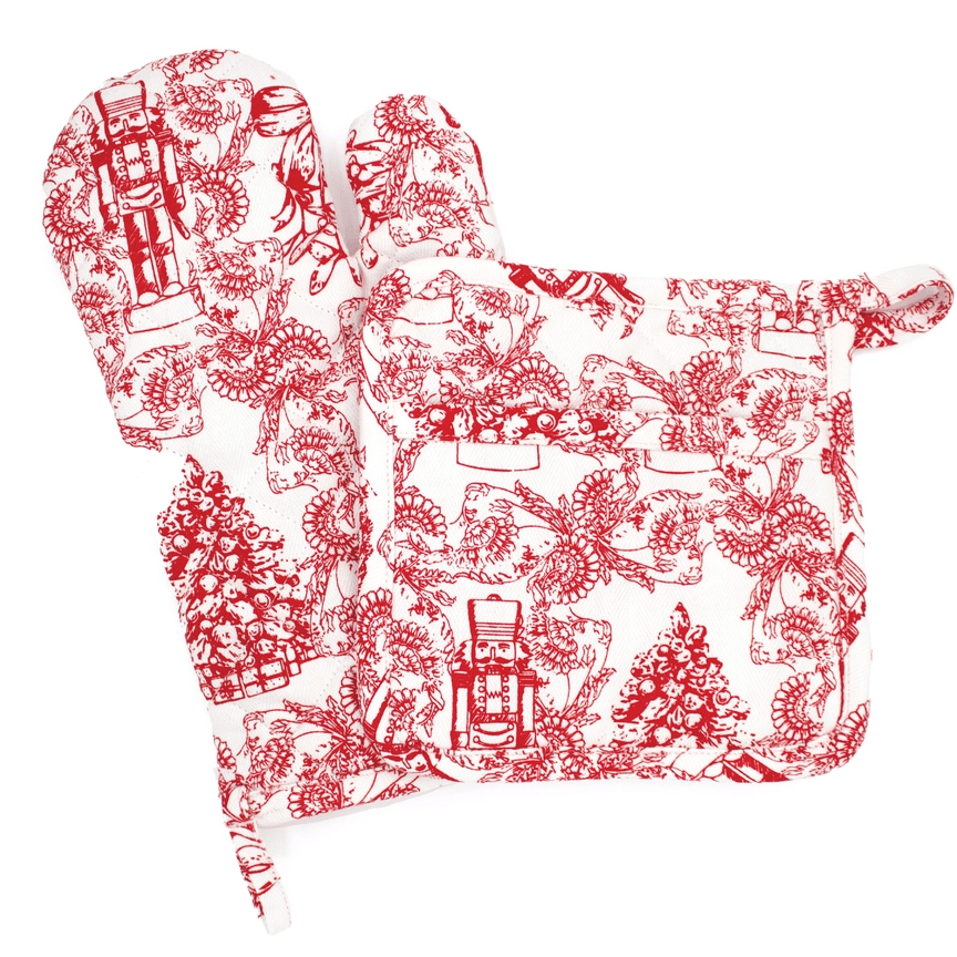 Classic Nutcracker Oven Mitt & Potholder Set - A Taste of Kentucky