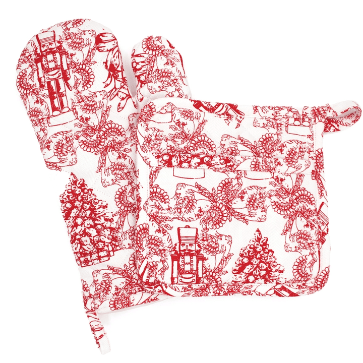 Classic Nutcracker Oven Mitt & Potholder Set - A Taste of Kentucky