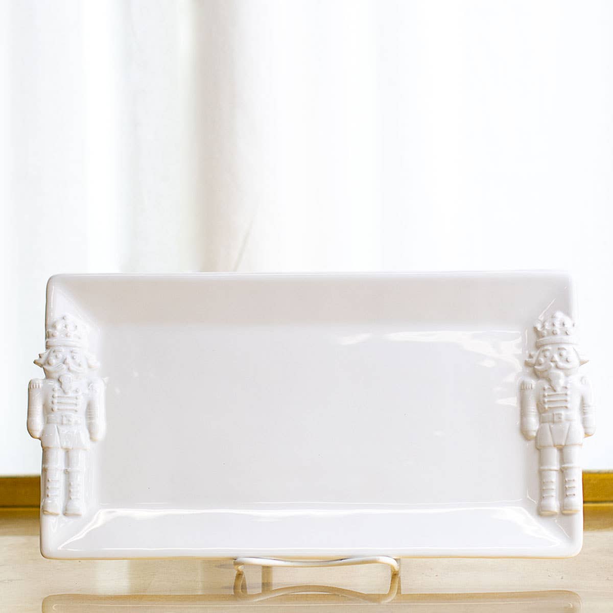 Royal Nutcracker Embossed Rectangle Platter   White   12x6.5 - A Taste of Kentucky