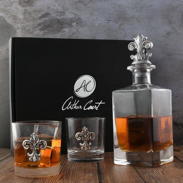 Fleur-de-lis Decanter Set with Glasses - A Taste of Kentucky