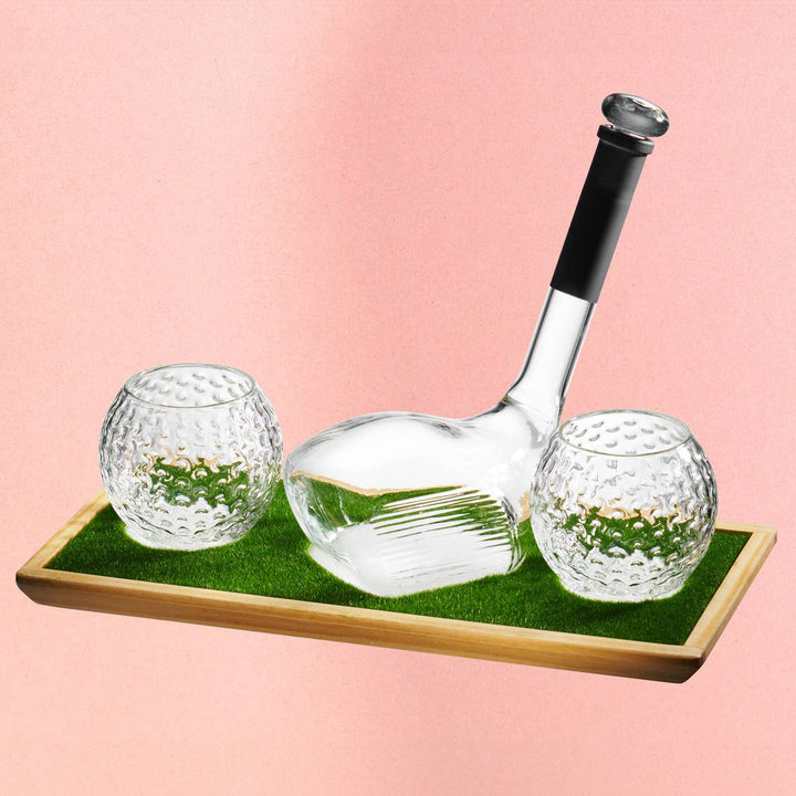 Golf Decanter & Set of Two Glasses - Christmas Gifts for Him - A Taste of Kentucky