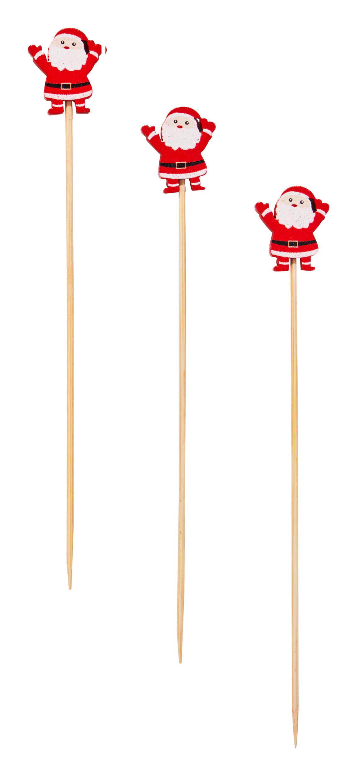 Holiday Santa Cocktail Party Pick Toothpick 30 Wack Wood 6" - A Taste of Kentucky