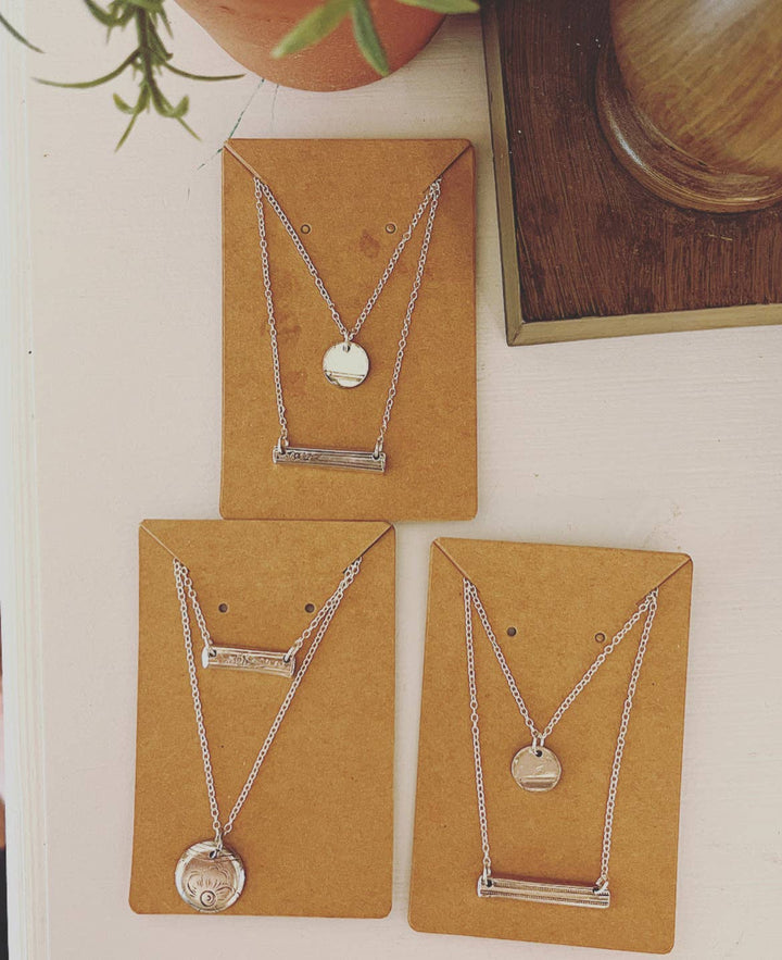 Circle and Bar Double Necklace - A Taste of Kentucky