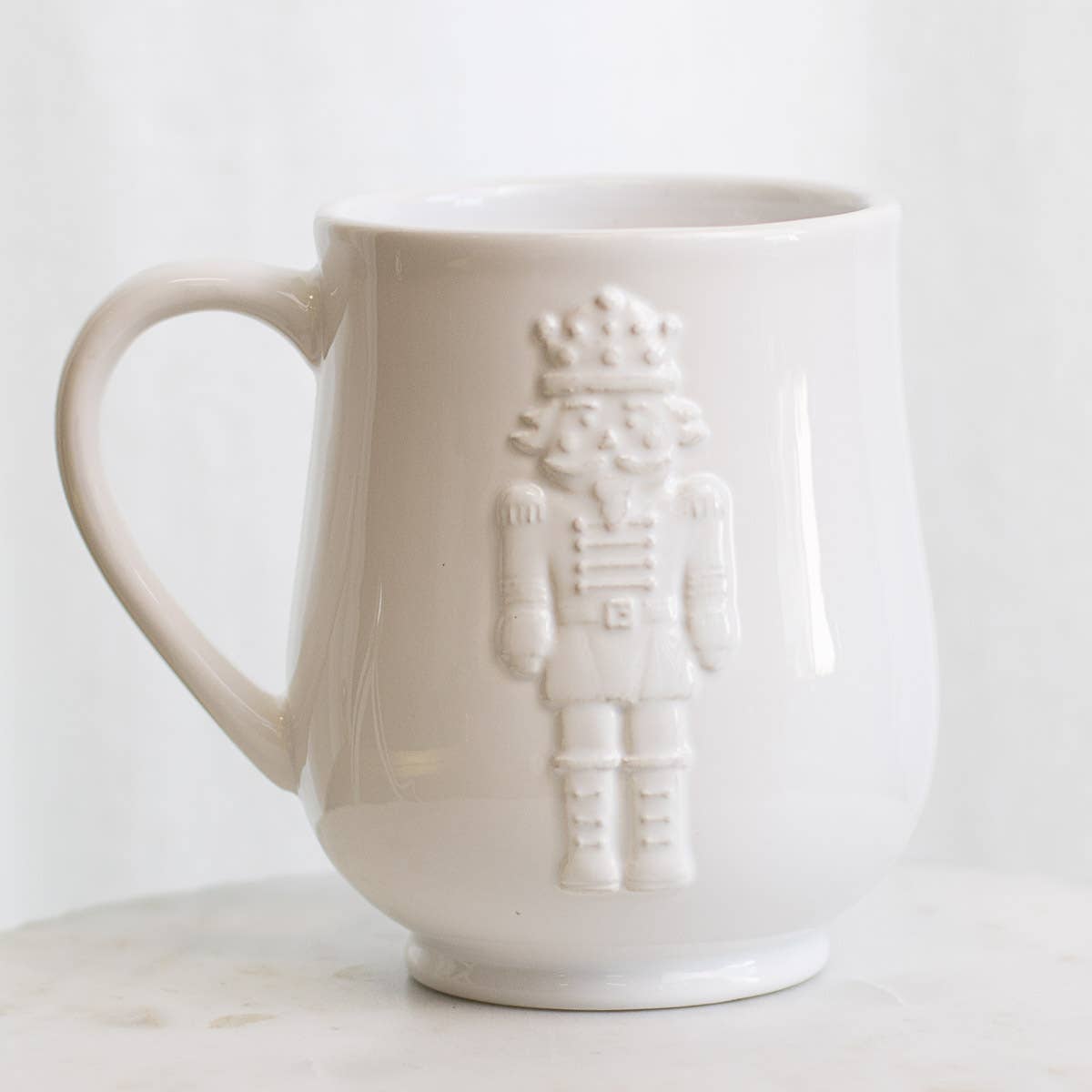 Royal Nutcracker Embossed Coffee Mug   White   18oz - A Taste of Kentucky