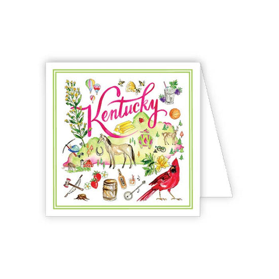 Kentucky Handpainted Icons enclosure card with hand-glittered details, perfect for any occasion.