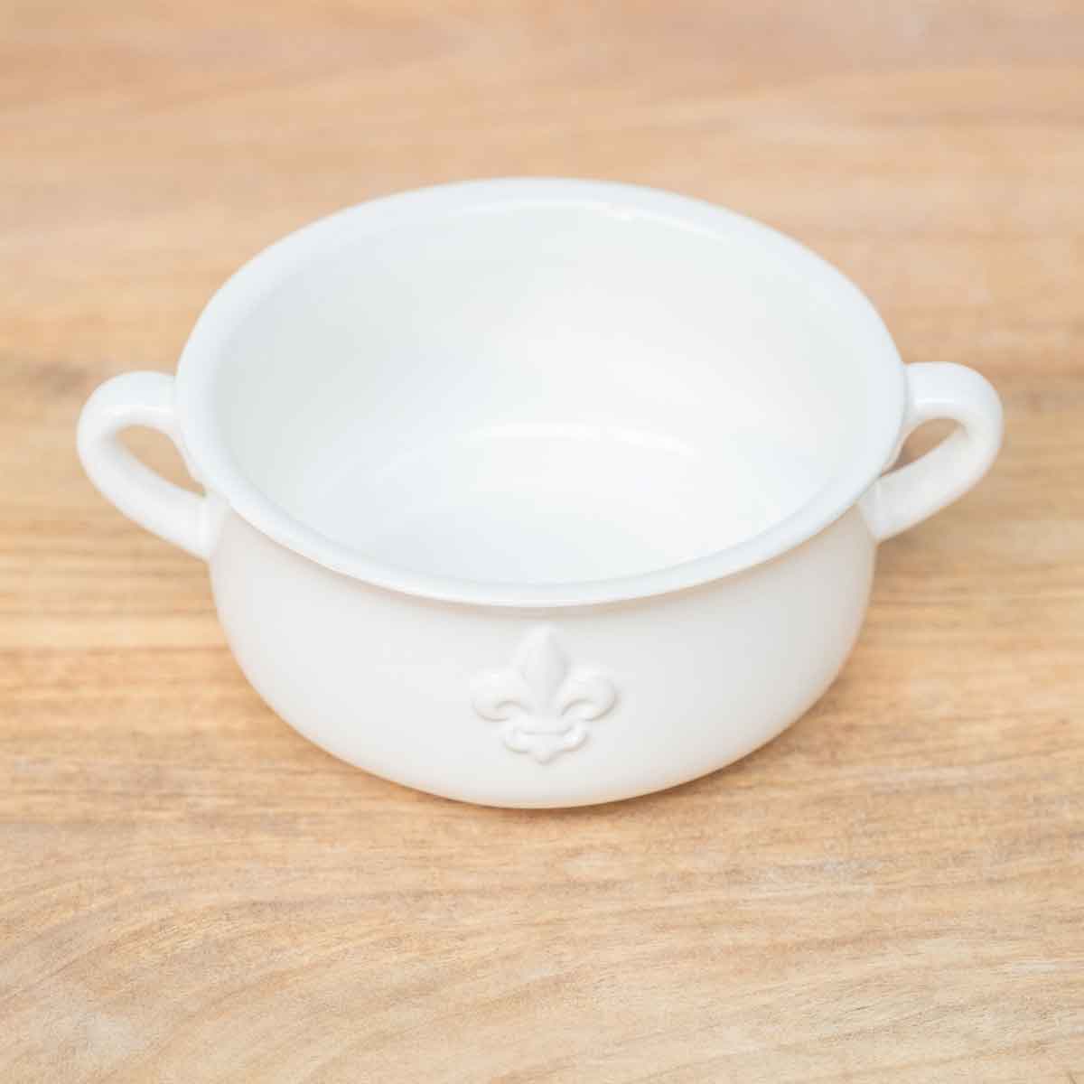 LaFleur Double Handle Bowl   Antique White    7x2.75x5.5 - A Taste of Kentucky