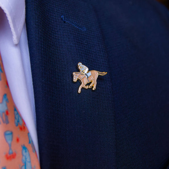 Fist Clinch Jockey Lapel Pin - A Taste of Kentucky