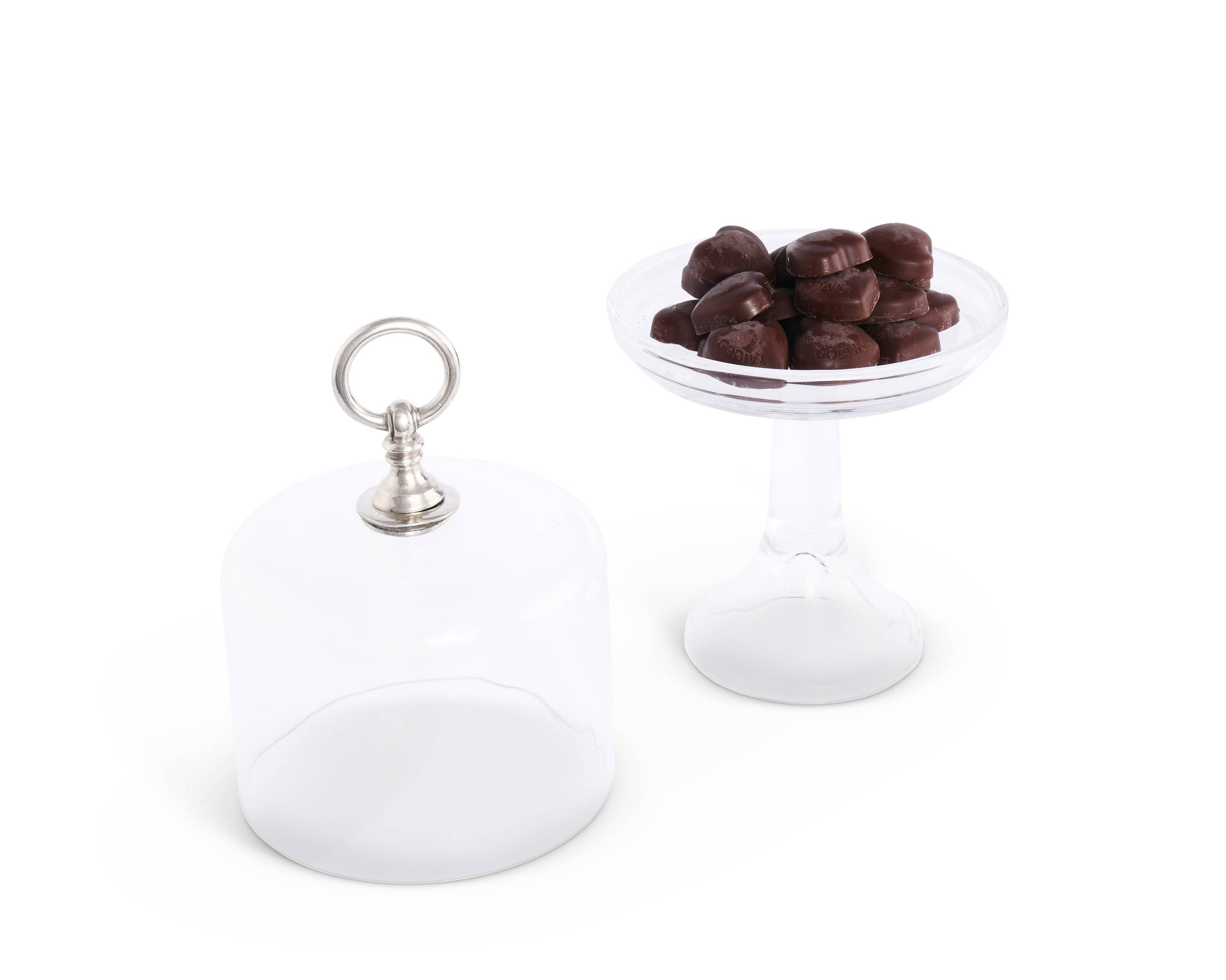 Classic Pewter Ring Glass Covered Cake / Dessert Stand - A Taste of Kentucky