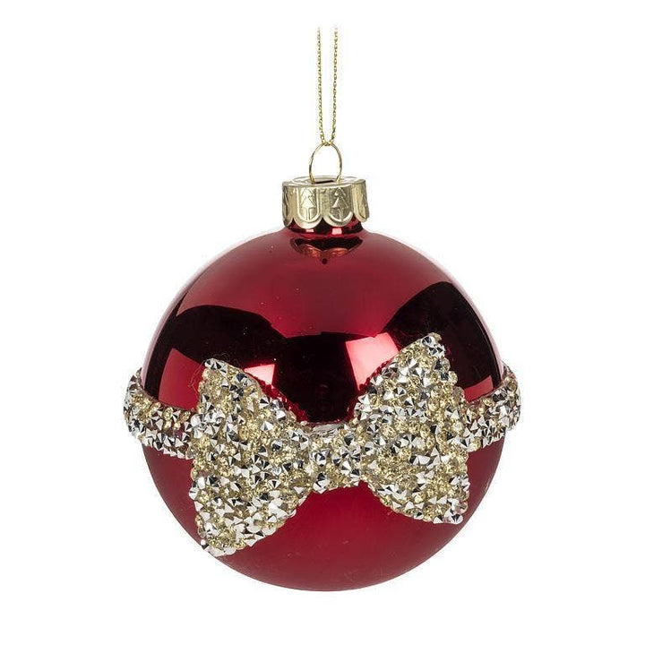 Ball with Jewelled Bow Christmas Ornament - A Taste of Kentucky