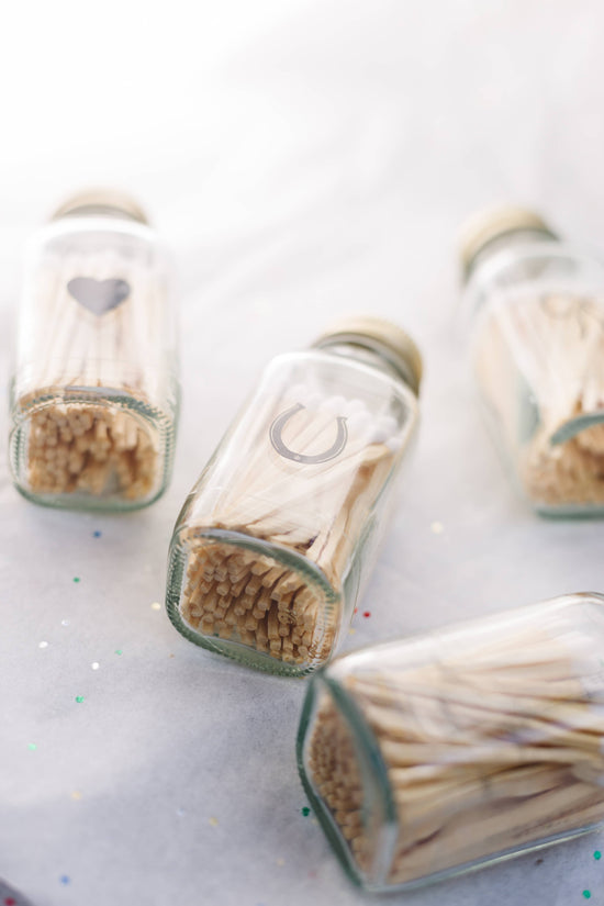 Lucky Horseshoe 2" White Match Jar | Western Match Holder - A Taste of Kentucky