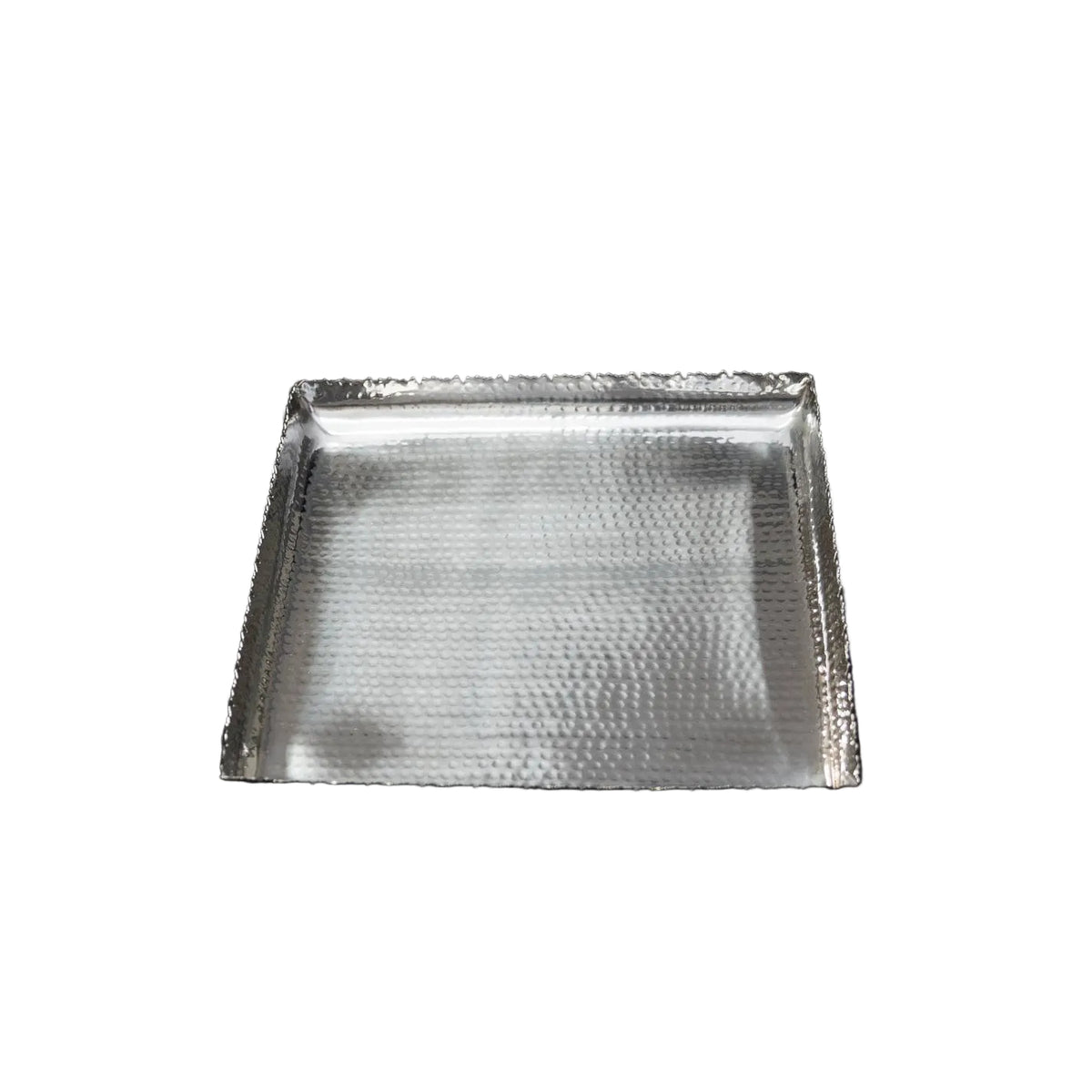 Silver Hammered Square Platter - Elegant Home Serverware - A Taste of Kentucky