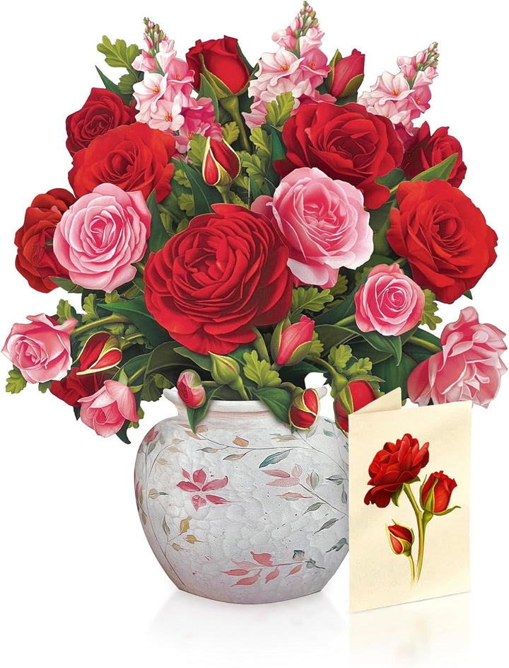 Blooming Roses Pop-Up Bouquet – 3D Paper Flower Card - A Taste of Kentucky