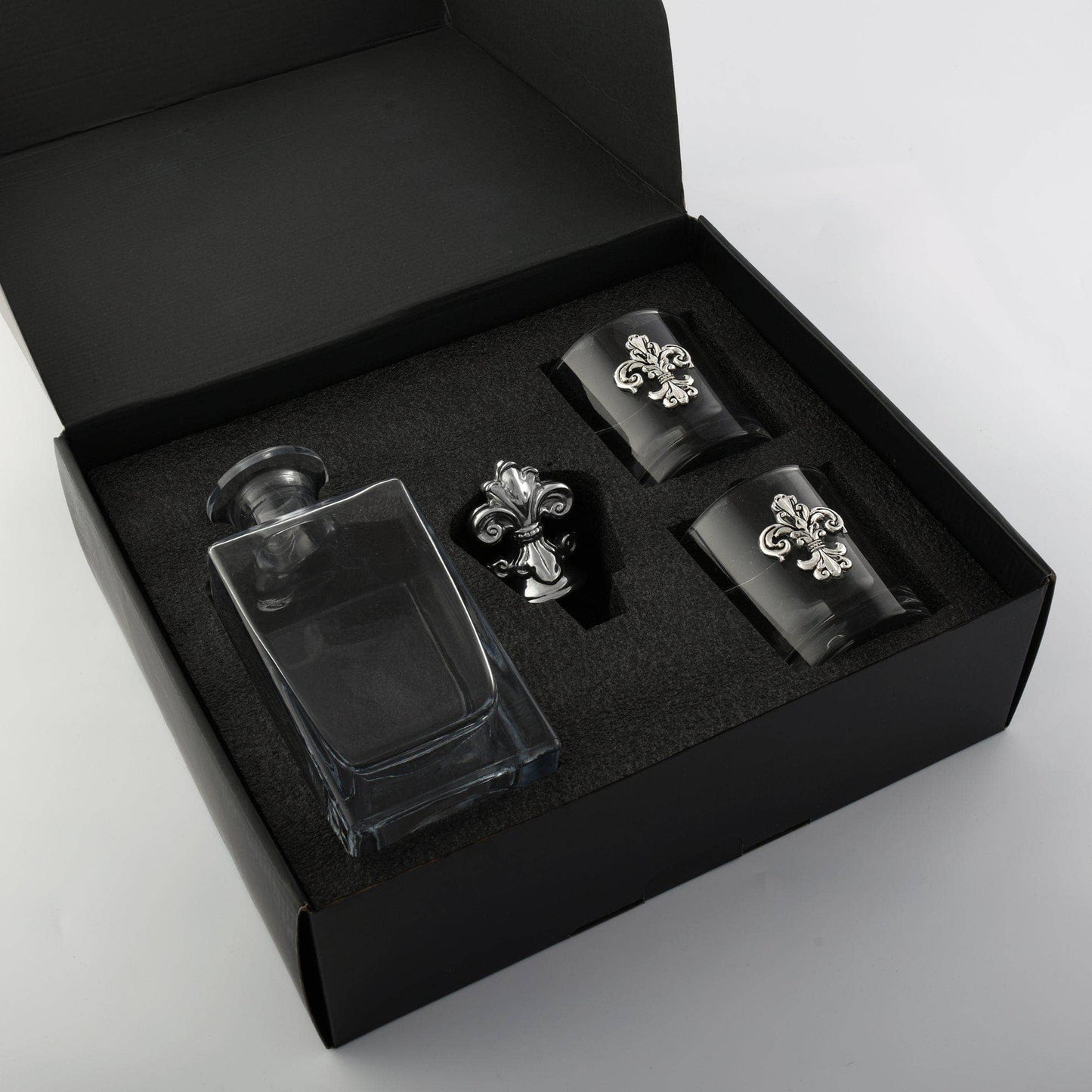 Fleur-de-lis Decanter Set with Glasses - A Taste of Kentucky