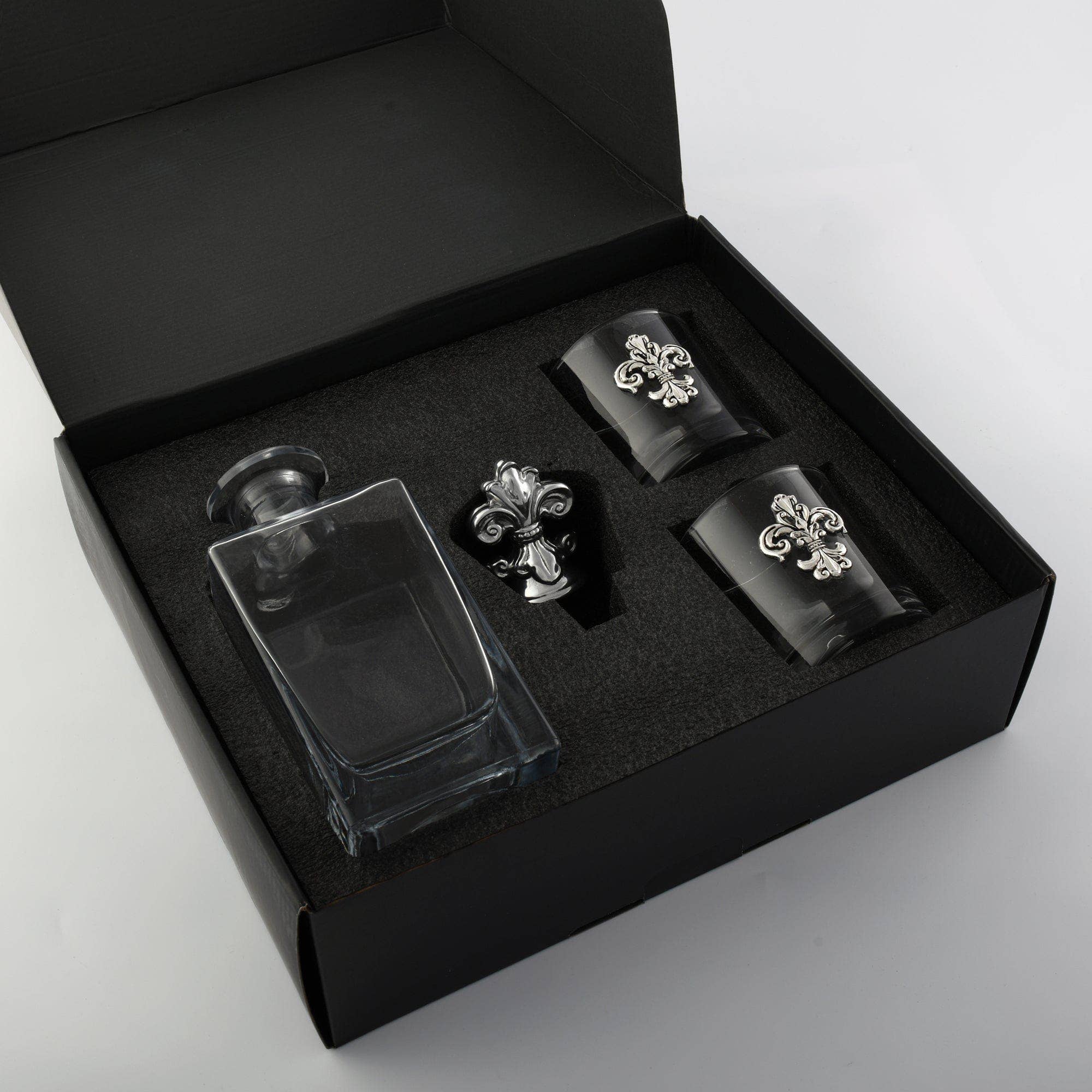 Fleur-de-lis Decanter Set with Glasses - A Taste of Kentucky