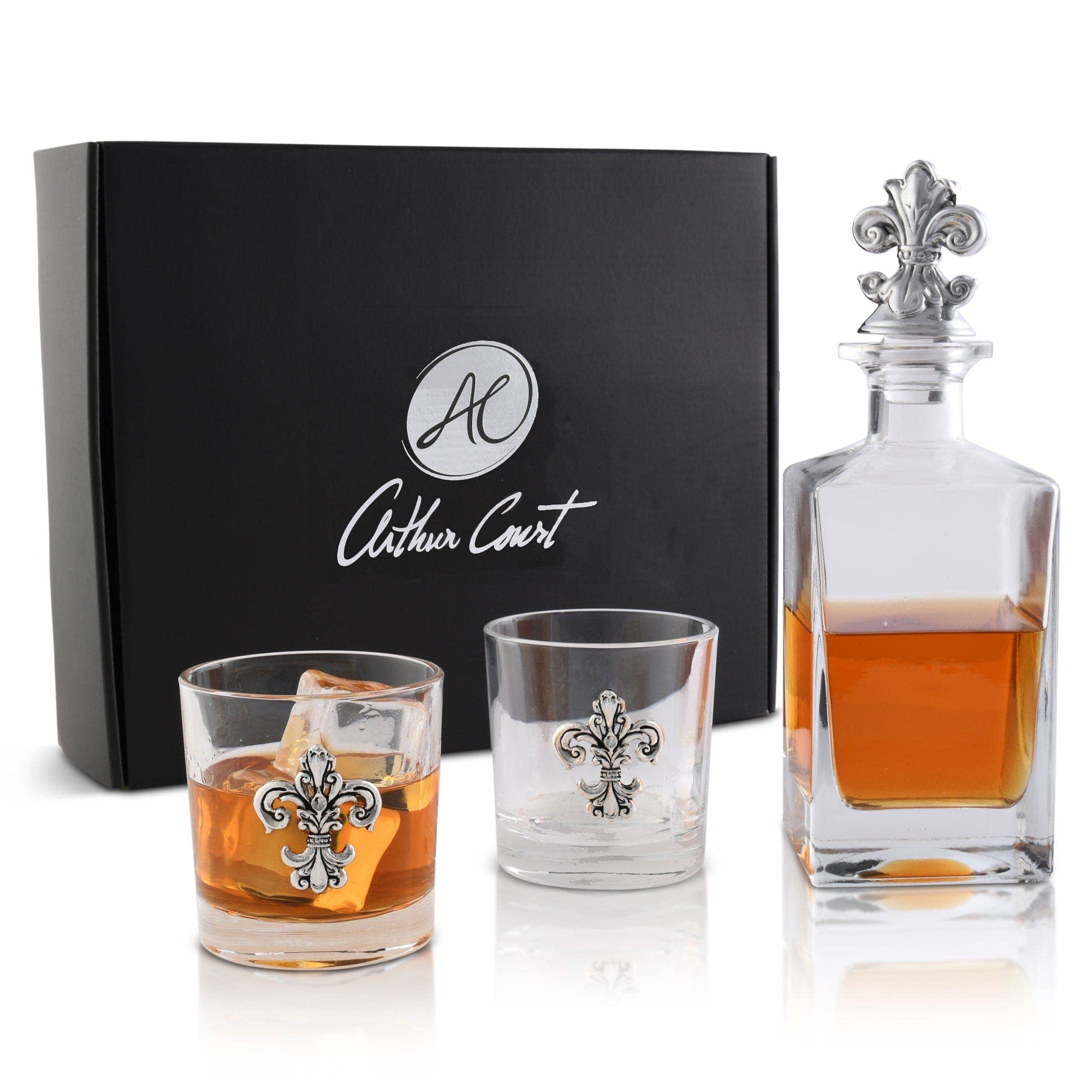 Fleur-de-lis Decanter Set with Glasses - A Taste of Kentucky