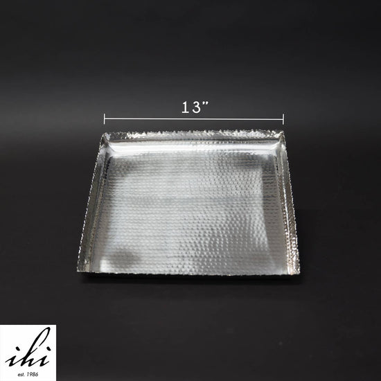 Silver Hammered Square Platter - Elegant Home Serverware - A Taste of Kentucky