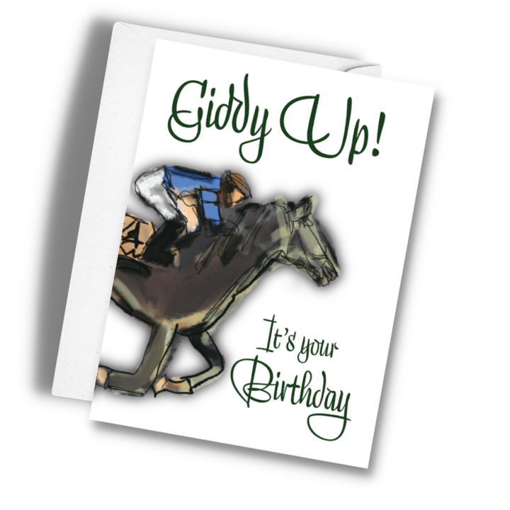 Racehorse Kentucky Derby Style Birthday Card - A Taste of Kentucky