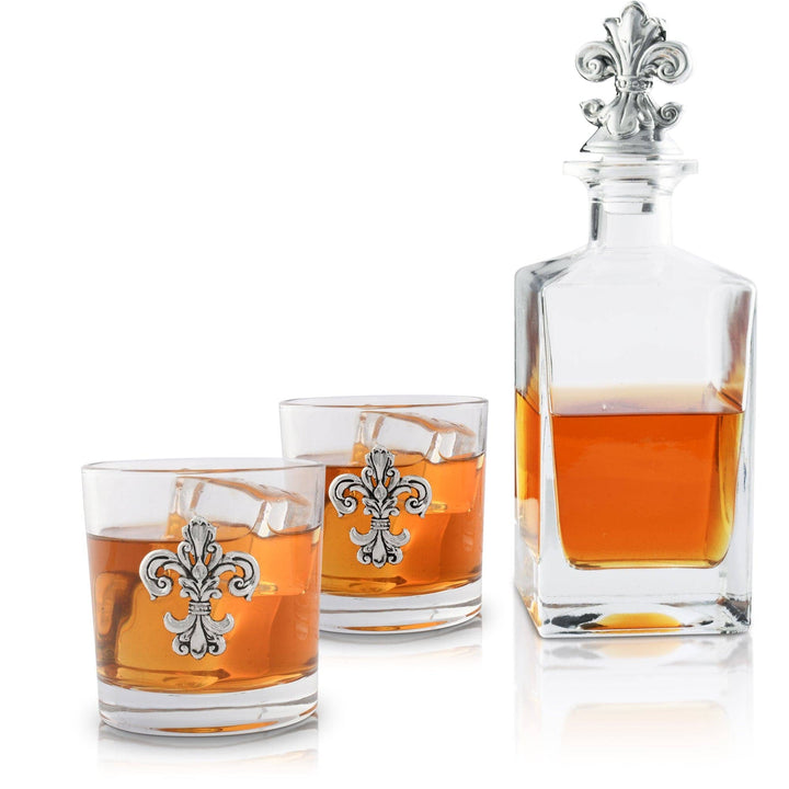 Fleur-de-lis Decanter Set with Glasses - A Taste of Kentucky