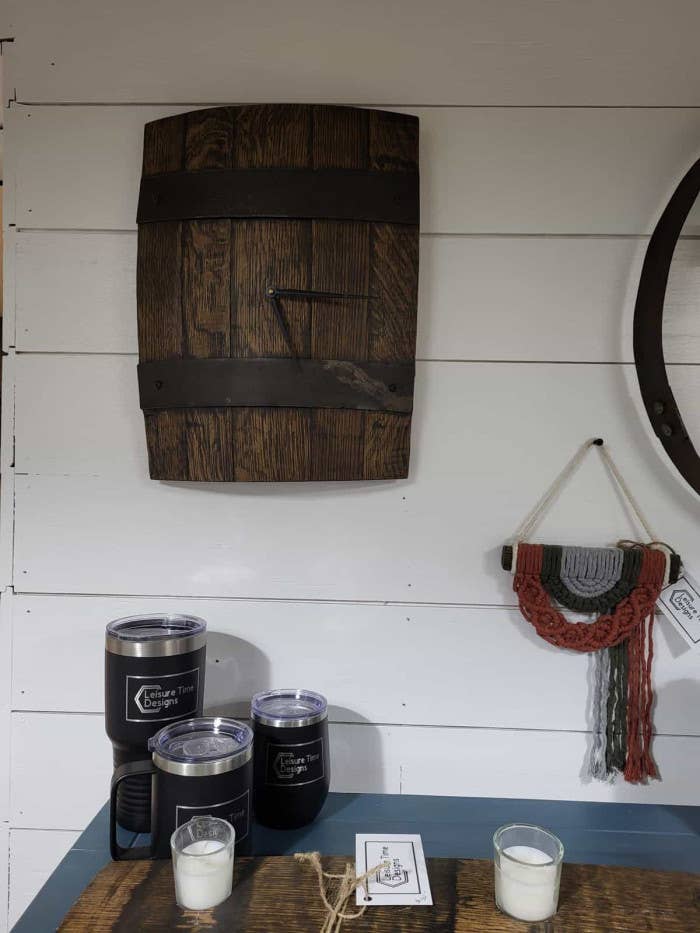 Wall Clock-Whiskey Barrel Staves-Rustic - A Taste of Kentucky
