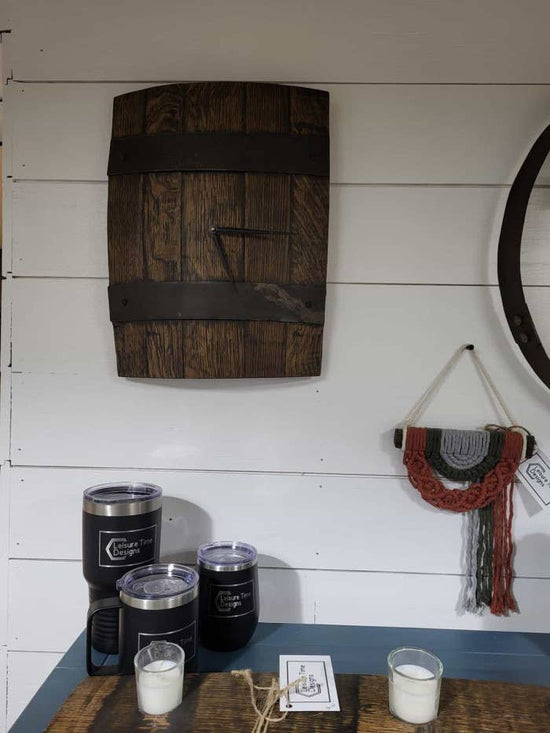 Wall Clock-Whiskey Barrel Staves-Rustic - A Taste of Kentucky